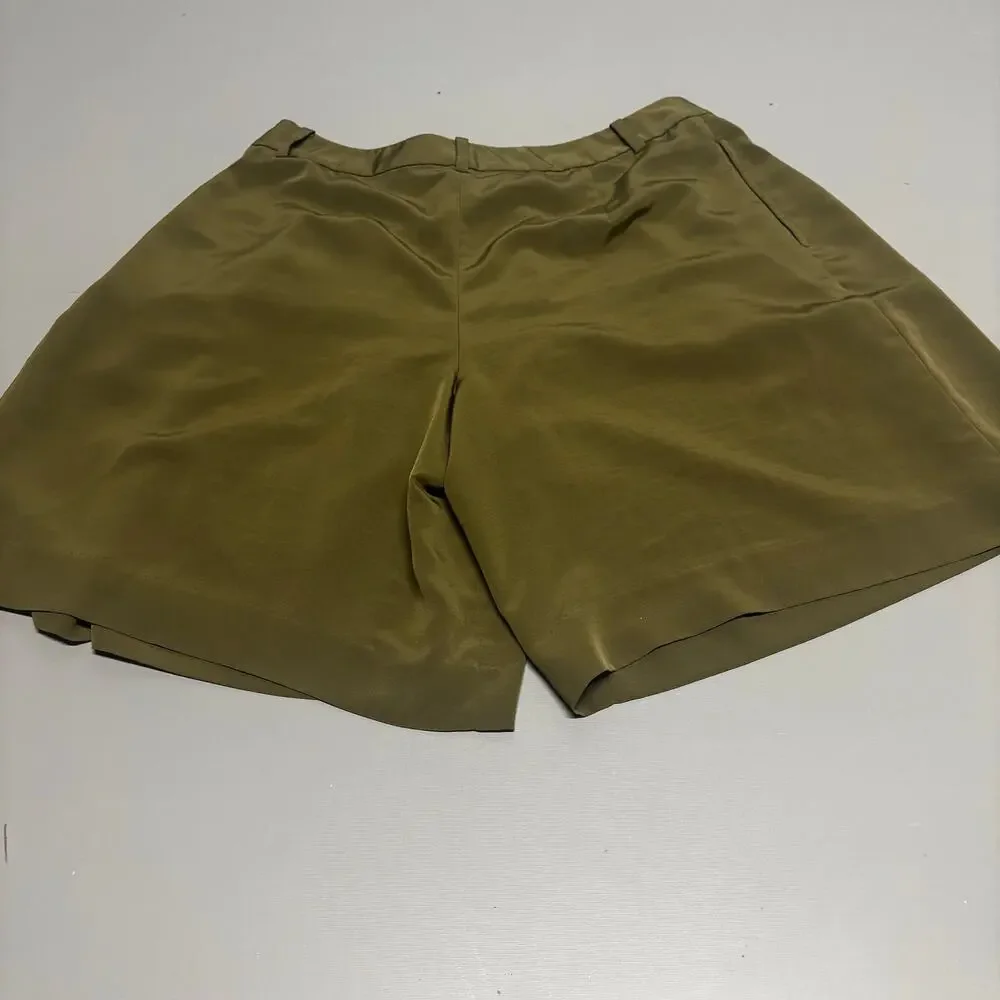 Lauren Ralph Lauren Skort Women 2 Olive Green Pleated Shorts Dressy Lightweight